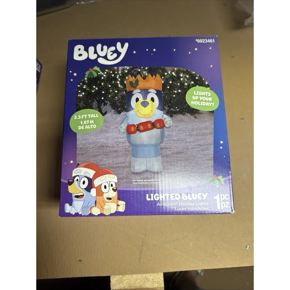 Gemmy Bluey 3.5ft Airblown Lighted Christmas Inflatable Holiday Yard Decor NEW‎